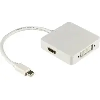 Deltaco DP-MULTI1, 0,2 m, Mini DisplayPort, DisplayPort + DVI + HDMI, Männlich, Weiblich, 3840 x 2160 Pixel