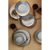Hermia Concept, FRZ08YS856A14520, Tafelservice (8-teilig), 100 % PORZELLAN, Grau, 27 x 7 x 27 cm 719KTP9736
