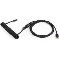 Dutzo Coiled Aviator Micro-USB B cable - Black - Upgrade Accessories - Sort