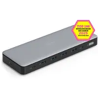 Digitus USB-C Docking Station, 13-Port, Kabelgebunden, USB 3.2 Gen 2 (3.1 Gen 2) Type-C, 1.4/2.2, 10,100,1000 Mbit/s, Schwarz, Grau, 10 Gbit/s
