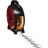 Konstsmide Micro LED Compactlights mit Kabelaufroller, 1200 bernsteinfarbene Dioden, 30V, Außen (IP44), schwarzes Kabel - 3850-800