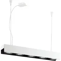 Eglo Badalona, Flexible Halterung, Weiß, Schwarz, Weiß, Aluminium, Stahl, Rechteckig, Wohnzimmer