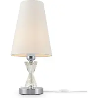 Maytoni Florero klassische Tischleuchte E27 46cm Chrom Weiss Baumwolle