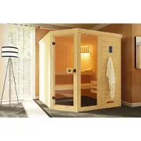 Weka Massivholz-Elementsauna 38 mm LAUKKALA 3 GTF inkl. Sauna-Leuchtenset x B x T x H x 195 x 195 x 200
