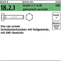 Industrial Quality Supplies Sechskantschraube R 83933 m.UNC-Gewinde VG 3/4 x 1 1/2 Grade 5 (8.8) galvanisch verzinkt
