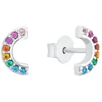 s.Oliver Ohrstecker für Mädchen, 925 Sterling Silber | Regenbogen multicolor s.Oliver Multicolor