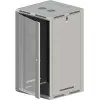 Q-LANTEC 19 18U 600x500 Wand-/Standschrank Glastür grau