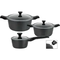 GSW Kochtopf-Set EASY CLICK 6-tlg., 167772, Aluminium,ca. 2,4 L / ca. 4,2 L / ca. 1,4 L