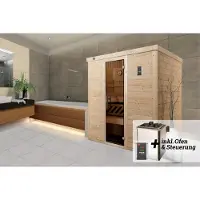 Weka Premium Massivholz-Elementsauna KEMI Gr. 4 Sparset 7,5 kW OS inkl. digitaler Steuerung x B x T x H x 195 x 193 x 200
