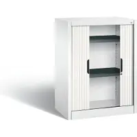 C+P Rollladenschrank Omnispace, 2 OH, abschließbar, B 800 x T 420 x H 1030 mm, Stahl/Kunststoff, verkehrsweiß