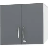 Schäfer Shop Aufsatzschrank LOGIN, 2 Ordnerhöhen, Griffe unten, B 800 x T 420 x H 726 mm, weiß/graphit