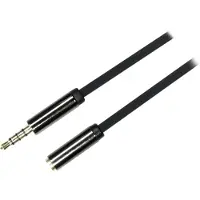 Deltaco Ljudkabel 3.5mm rak hane till hona 4-pin 0.5m svart
