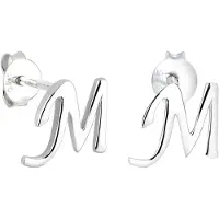 Elli Ohrringe 925 Sterling Silber Buchstabe, Buchstabe - M in Silber | Gr.: onesize