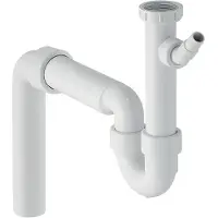 Geberit Rohrbogengeruchsverschluss 152556111 11/2" x 40mm, mit Winkelschlauchtülle, Abgang vertikal, für Spülbecken, weiß