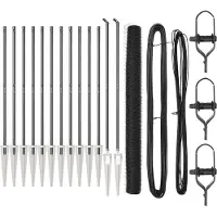 vidaXL Sechseckzaun mit Pfosten 25 x 1,5 m PVC-beschichteter Stahl