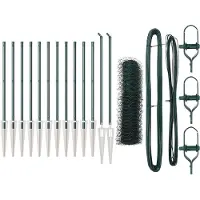 vidaXL Sechseckzaun mit Pfosten 25 x 0,6 m PVC-beschichteter Stahl