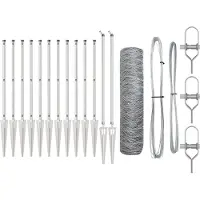 vidaXL Sechseckzaun mit Pfosten 10 x 0,6 m Verzinkter Stahl Silber