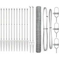 vidaXL Sechseckzaun mit Pfosten 10 x 1,4 m Verzinkter Stahl Silber