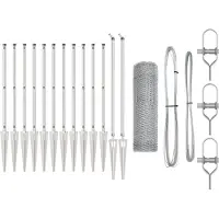 vidaXL Sechseckzaun mit Pfosten 25 x 0,6 m Verzinkter Stahl Silber