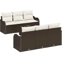 vidaXL Gartensofa-set Braun 55 x 55 x 37 cm Poly-Rattan