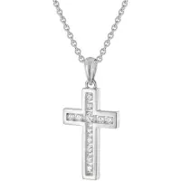 Trendor 28406 Damen-Halskette Mit Kreuz 925 Silber Rhodiniert