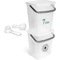 Novaliv 2X Waschmittelbox mit Deckel 7 Liter Transparent und Dosierlöffel 23,5 x 18 x 26,5 cm Waschp