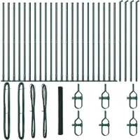 vidaXL Sechseckzaun mit Betonsockel 50 x 1,6 m PVC-beschichteter Stahl