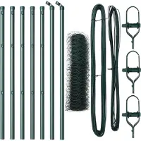vidaXL Bodenmontierter Sechseckzaun 10 x 0,5 m PVC-beschichteter Stahl