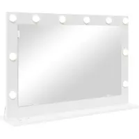 vidaXL Waschtischspiegel Weiß 80 x 15 x 18 cm Glas und furniertes Holz