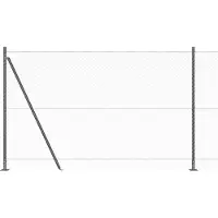 vidaXL Sechseckzaun mit Betonsockel 25 x 1,5 m PVC-beschichteter Stahl