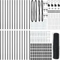 vidaXL Sechseckzaun mit Pfosten 50 x 0,6 m PVC-beschichteter Stahl