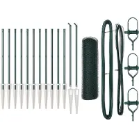 vidaXL Sechseckzaun mit Pfosten 25 x 0,4 m PVC-beschichteter Stahl