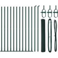vidaXL Sechseckzaun mit Betonsockel 25 x 1,2 m PVC-beschichteter Stahl
