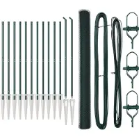 vidaXL Sechseckzaun mit Pfosten 25 x 1,6 m PVC-beschichteter Stahl