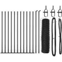 vidaXL Sechseckzaun mit Betonsockel 25 x 0,5 m PVC-beschichteter Stahl