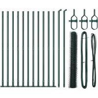 vidaXL Sechseckzaun mit Betonsockel 25 x 1,2 m PVC-beschichteter Stahl
