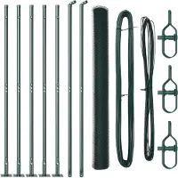 vidaXL Sechseckzaun mit Betonsockel 10 x 1,4 m PVC-beschichteter Stahl