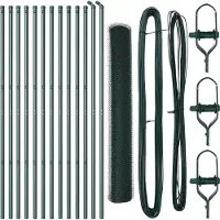 vidaXL Bodenmontierter Sechseckzaun 25 x 1,2 m PVC-beschichteter Stahl