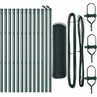 vidaXL Bodenmontierter Sechseckzaun 25 x 0,4 m PVC-beschichteter Stahl