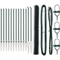 vidaXL Sechseckzaun mit Pfosten 25 x 1,6 m PVC-beschichteter Stahl