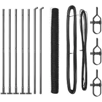 vidaXL Sechseckzaun mit Betonsockel 10 x 1,6 m PVC-beschichteter Stahl