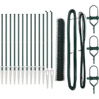 vidaXL Sechseckzaun mit Pfosten 25 x 1,4 m PVC-beschichteter Stahl