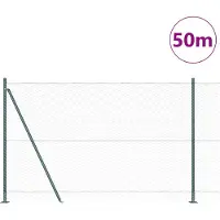 vidaXL Sechseckzaun mit Betonsockel 50 x 1,4 m PVC-beschichteter Stahl