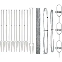 vidaXL Sechseckzaun mit Pfosten 25 x 1,5 m Verzinkter Stahl Silber