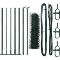 vidaXL Sechseckzaun mit Betonsockel 10 x 0,5 m PVC-beschichteter Stahl