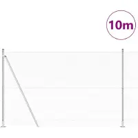 vidaXL Sechseckzaun mit Betonsockel 10 x 1,6 m Verzinkter Stahl Silber