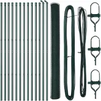 vidaXL Bodenmontierter Sechseckzaun 25 x 1,6 m PVC-beschichteter Stahl