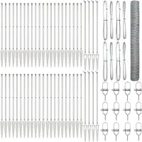 vidaXL Sechseckzaun mit Pfosten 100 x 1,4 m Verzinkter Stahl Silber