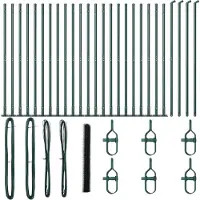 vidaXL Sechseckzaun mit Betonsockel 50 x 1,5 m PVC-beschichteter Stahl