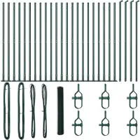 vidaXL Sechseckzaun mit Betonsockel 50 x 1,2 m PVC-beschichteter Stahl